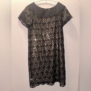 3.1 Phillip Lim women’s gold black lace overlay dress sz 2 cotton silk